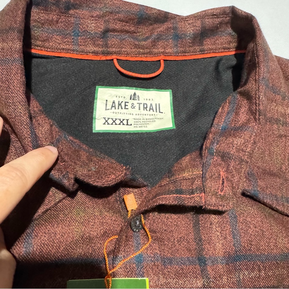 Lake Trail NWT Red Maroon Plaid Button Front Shirt Mens Size XXXL‎ Fall Cabin - Picture 2 of 4